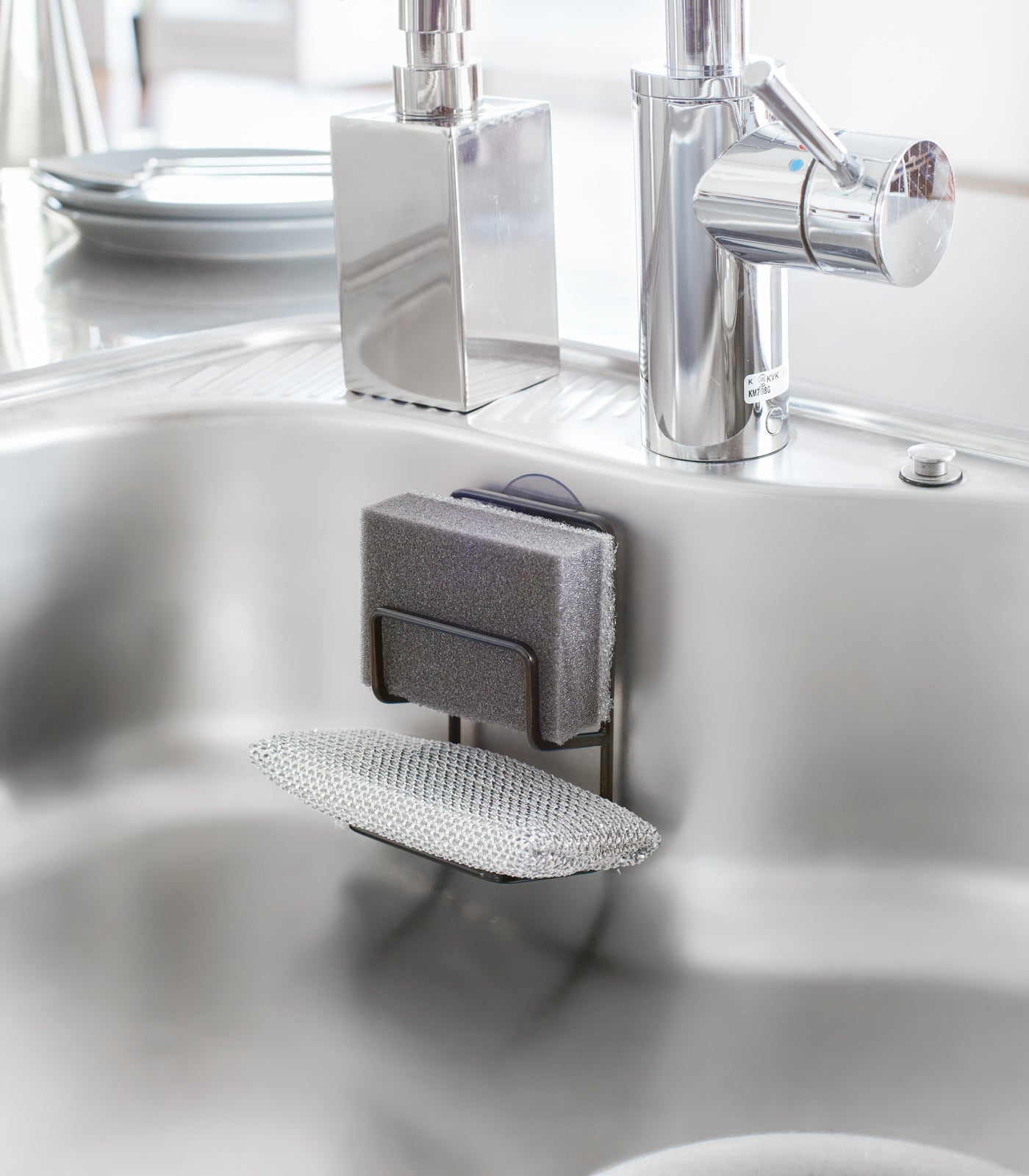 Metallhalter für Spülschwämme mit Saugnapf