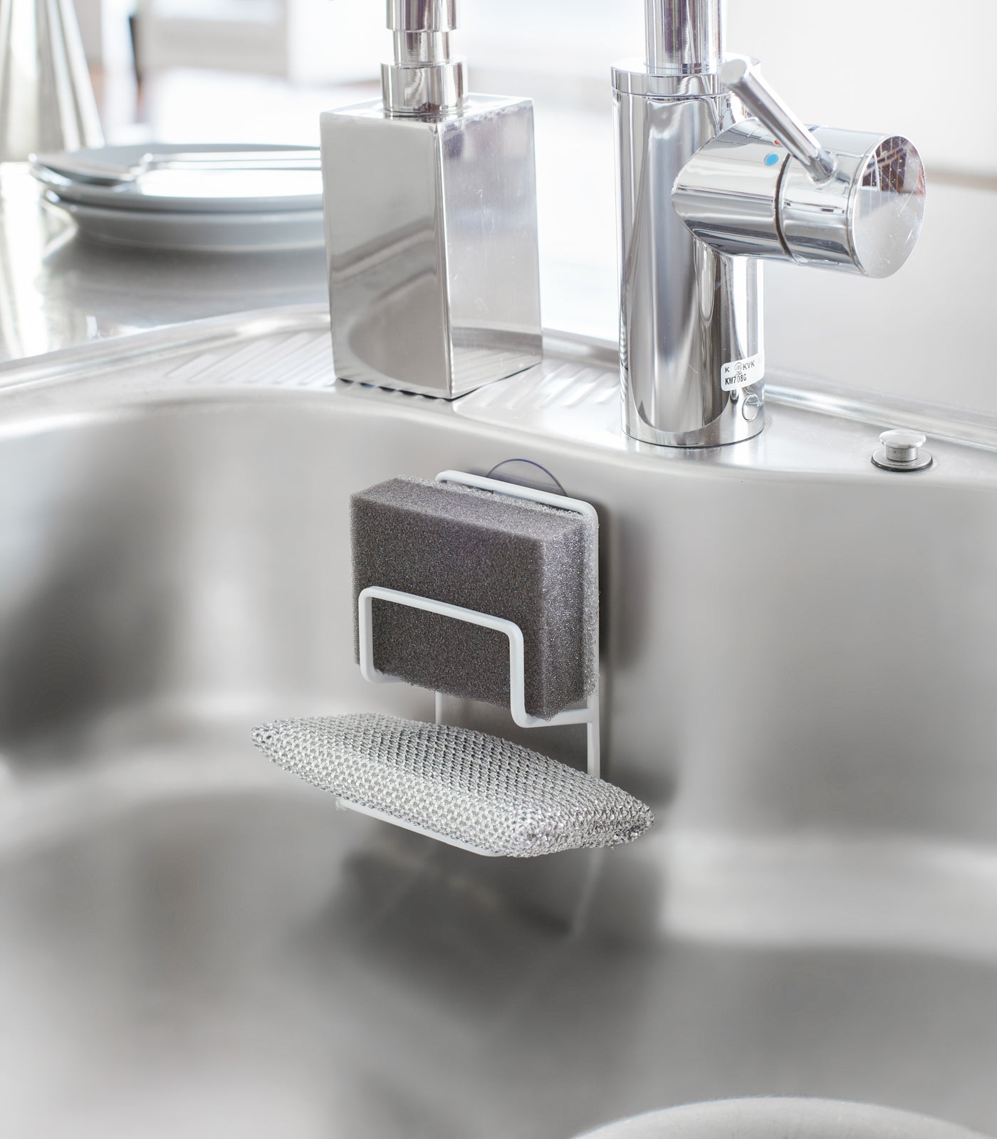 Metallhalter für Spülschwämme mit Saugnapf